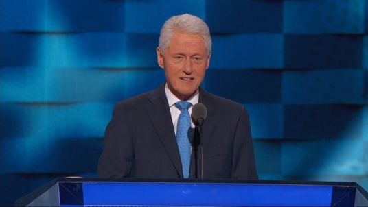 Bill Clinton addresses the Democratic Convention in Philadelphia