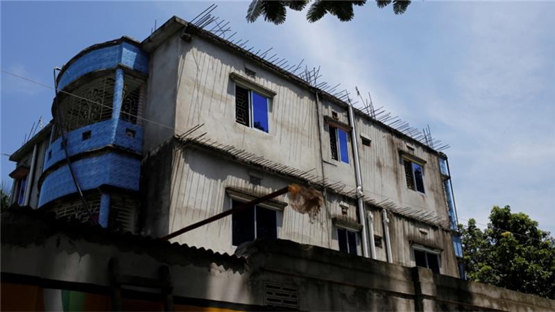 View of a house where fighters were killed after a gun battle on Saturday