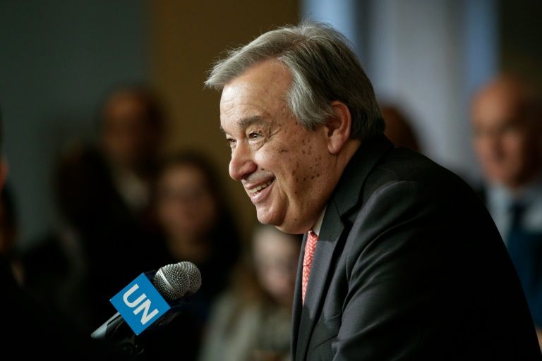 Antonio Guterres speaks to reporters