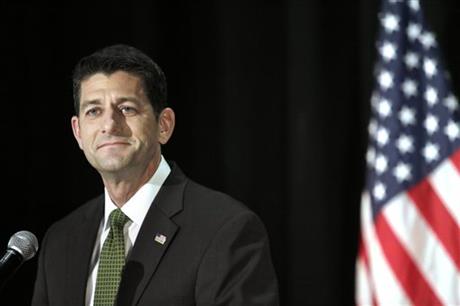 House Speaker Paul Ryan speaks inside the Armory in Janesville Wis. following his defeat of first-time candidate Paul Nehlen in Wisconsin's primary on Tuesday Aug. 9 2016. Ryan rejected the idea that his easy win Tuesday over a longshot Republica