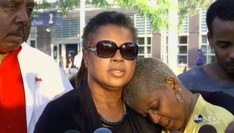 Wade's mother pastor Jolinda Wade consoled the victim's devastated mother her sister Diann. Image Credit Daily News