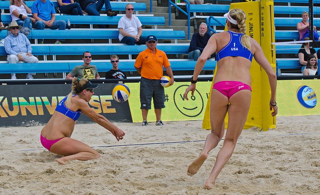 2016 Rio Olympics USA’s Kerri Walsh Jennings and April Ross won the Women’s Volleyball team bronze medal