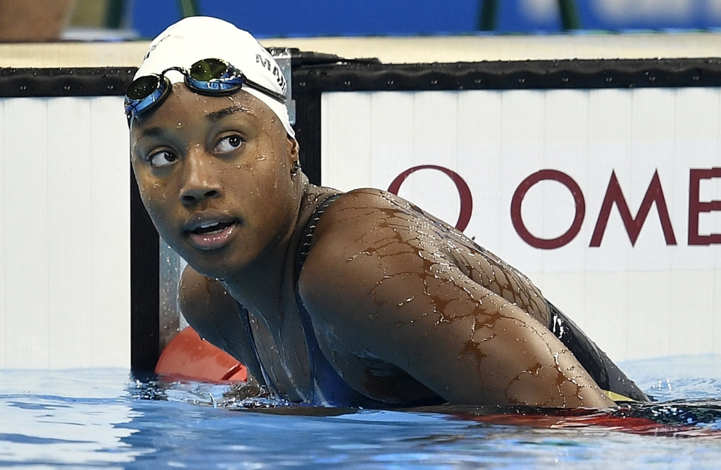 United States Simone Manuel leaves the pool after competing in a women's 100-meter freestyle heat during the swimming competitions at the 2016 Summer Olympics Wednesday Aug. 10 2016 in Rio de Janeiro Brazil