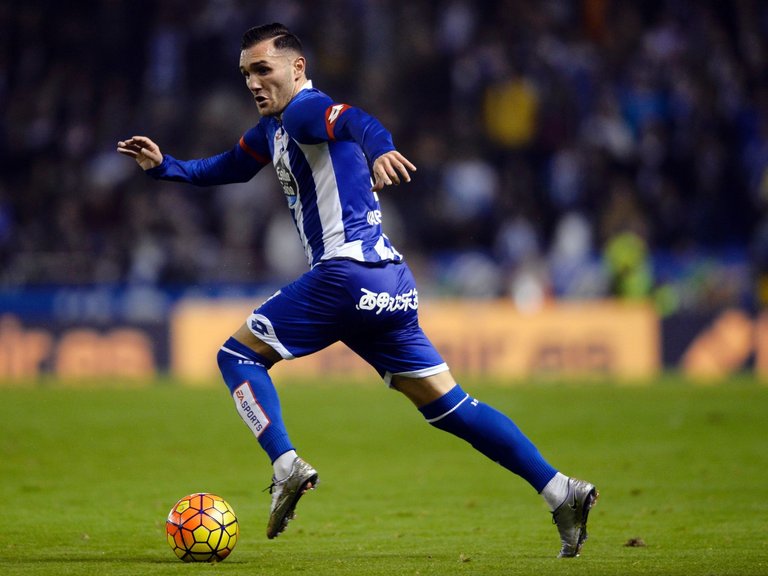 Lucas Perez in action for Deportivo La Coruna