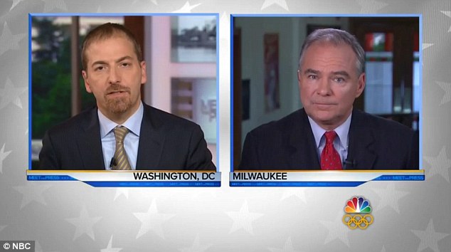 Sen. Tim Kaine didn't delve into specifics when NBC's Chuck Todd asked the veep candidate about transparency in a hypothetical Clinton Kaine administration