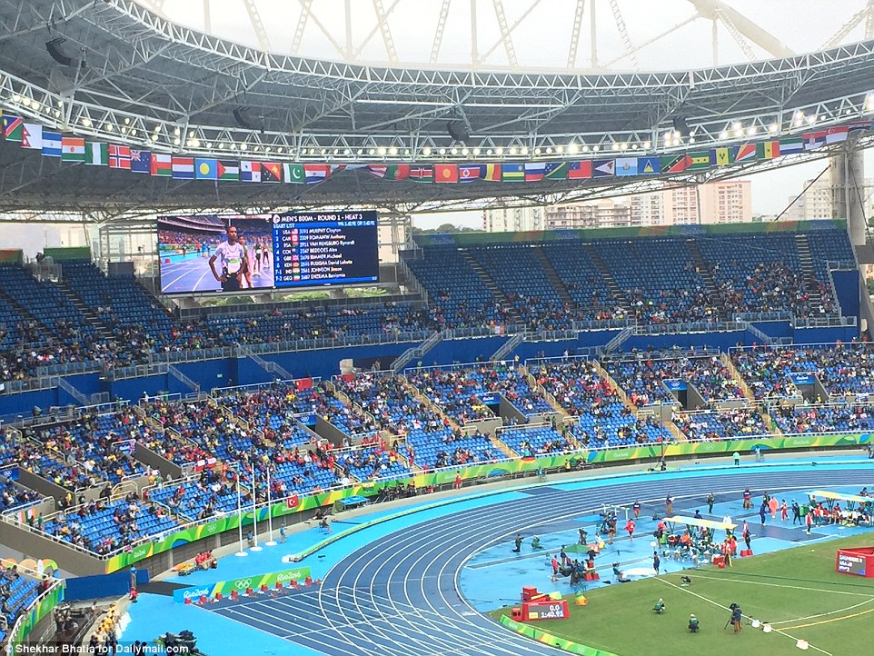 Where are they With the next event due to be the men's 800 the stands were largely empty at the Olympic Stadium