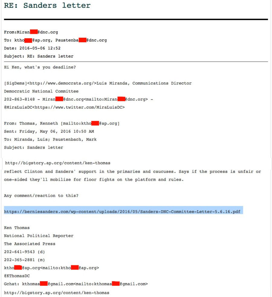 DNC emails discuss Sanders