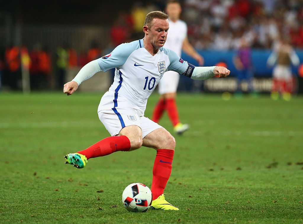 NICE FRANCE- JUNE 27 Wayne Rooney of England in action during the UEFA EURO 2016 round of 16 match between England and Iceland at Allianz Riviera Stadium