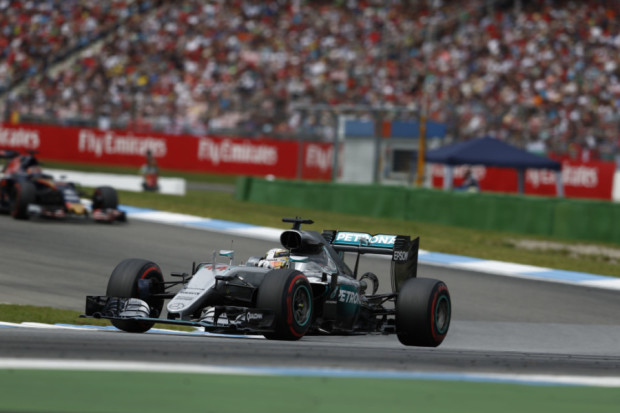 Lewis Hamilton on his way to victory in Germany