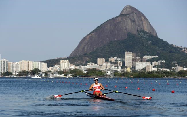 Carling Zeeman of Canada competes in the women's single scull heat heat during the 2016 Summer Olympics in Rio de Janeiro Brazil Saturday Aug. 6 2016