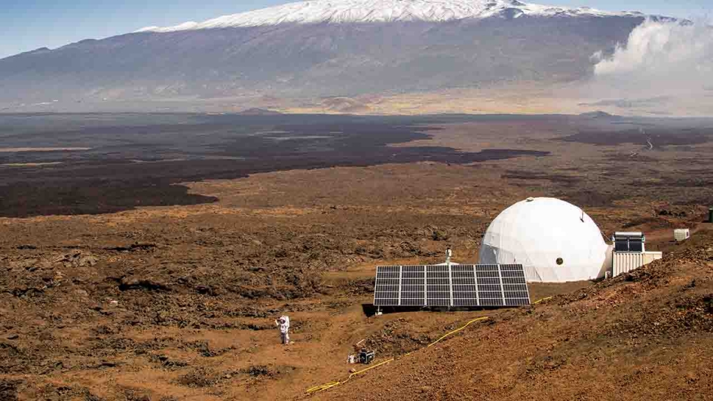 10 2015 courtesy of the University of Hawaii at Manoa shows the exterior of the HI-SEAS habitat on the northern slope of Mauna Loa in Hawaii. NASA's Hawaii Space Exploration Analogue and Simulation prog