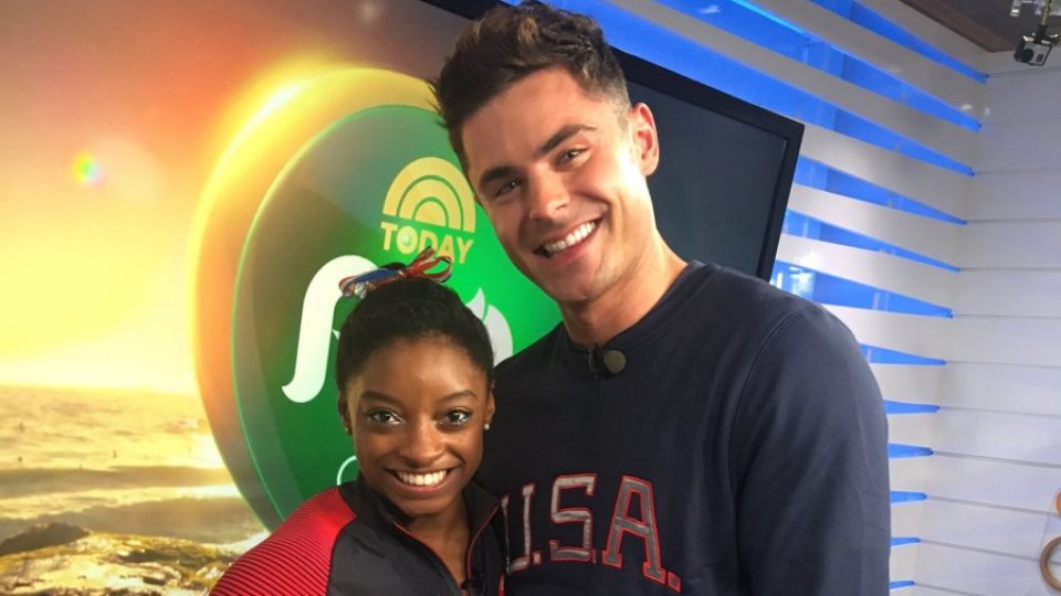 Zac Efron flew into Rio to say congratulations to Simone Biles