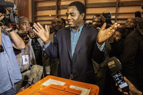 Zambia's opposition leader Hakainde Hichilema