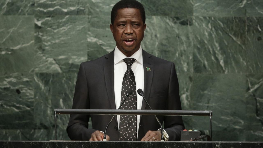 Zambia s president has been re-elected in a closely contested vote