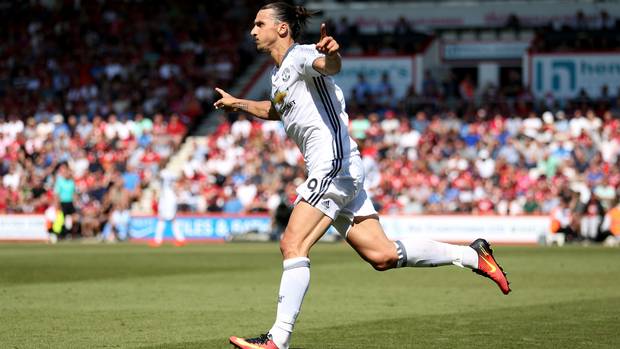 Zlatan Ibrahimovic marked his Premier League debut with a goal