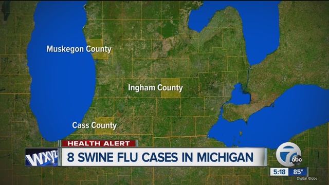 8 cases of the swine flu have been found in Michigan.                      WXYZ