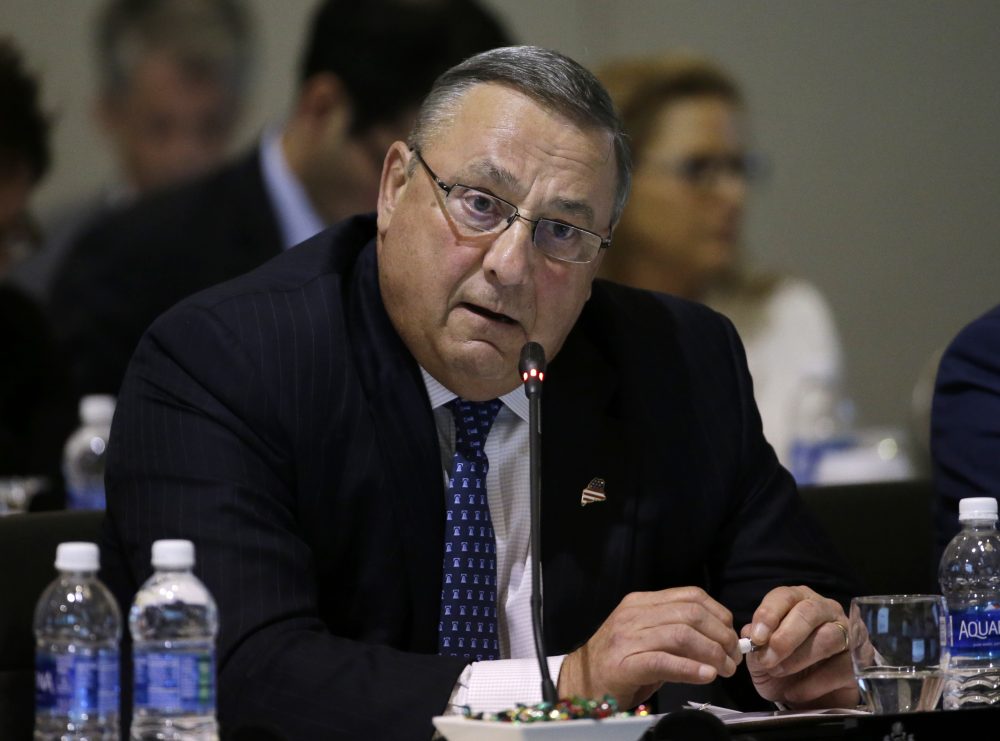 Maine Gov. Paul Le Page speaks during a conference of New England's governors and eastern Canada's premiers to discuss closer regional collaboration Monday in Boston