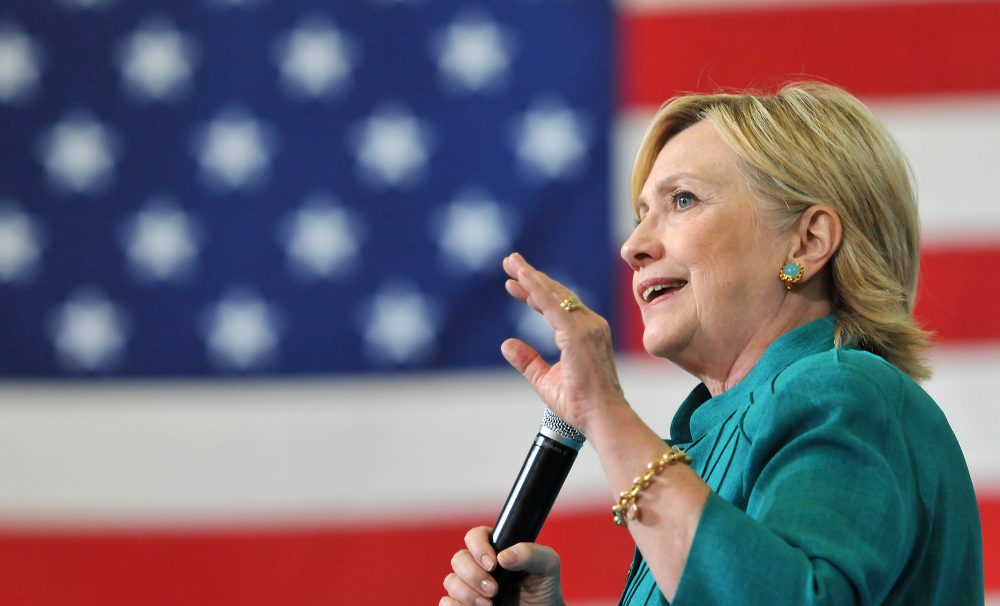 Democratic presidential nominee Hillary Clinton talks about her economic plan on Aug. 10 2016 in Des Moines Iowa