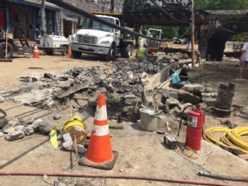 Main Street in historic Ellicott City Maryland is seen on Monday after the city was ravaged by floodwaters Saturday night killing two people and causing devastating damage to homes and businesses officials said