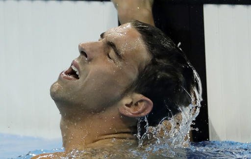 United States Michael Phelps after placing third in a heat of the men's 200-meter butterfly during the swimming competitions at the 2016 Summer Olympics Monday Aug. 8 2016 in Rio de Janeiro Brazil