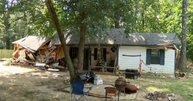 A Tennessee man was accused of bulldozing part of his neighbor's home in an ongoing feud