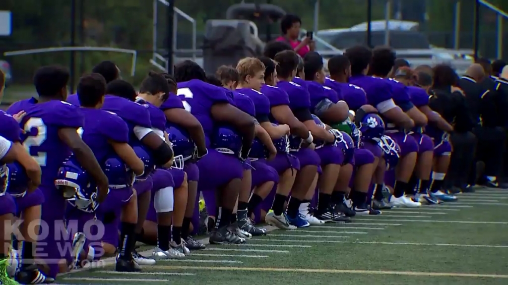 A Whole High School Team Took a Knee for the National Anthem