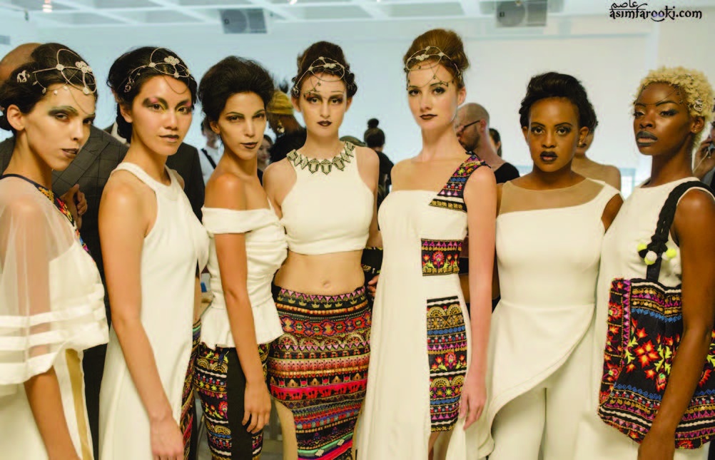 A group of models at the New York Fashion Week