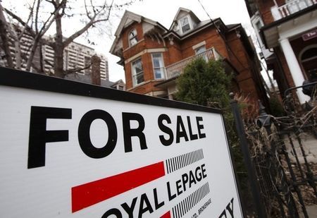 A house is seen for sale on the real estate market in Toronto