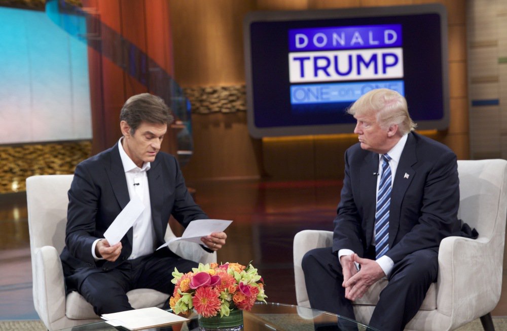 Dr. Mehmet Oz and Republican presidential nominee Donald Trump tape