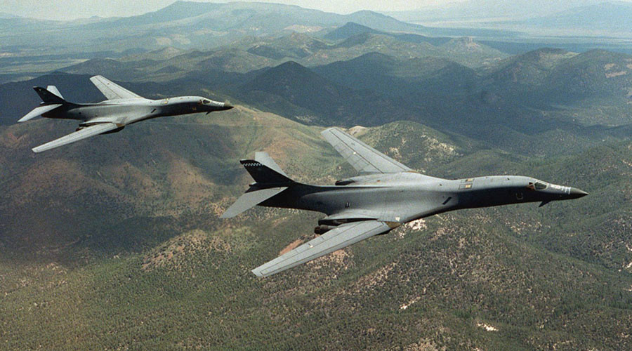 A pair of B-1B Lancer bombers