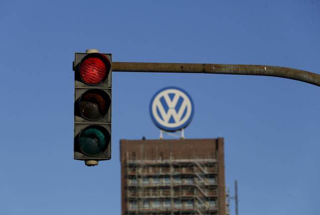 A traffic light shows red next to the Volkswagen factory in Wolfsburg Germany. REUTERS  Ina Fassbender  Files REUTERS