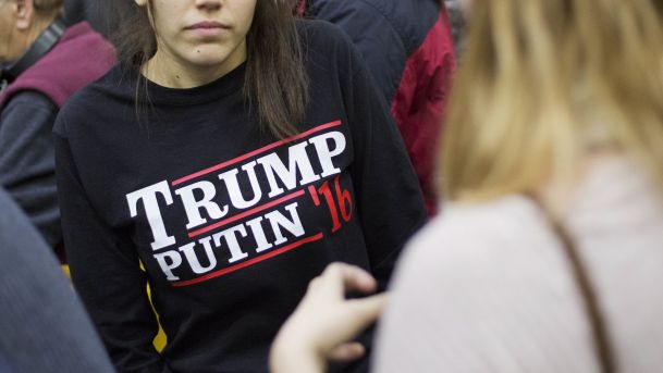 A woman at a campaign event for Republican presidential candidate Donald Trump in Plymouth New Hampshire. Dan Goldman  AP