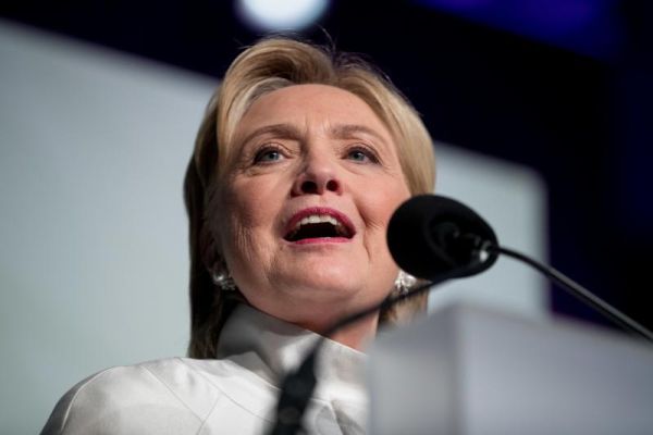 Democratic presidential candidate Hillary Clinton speaks at the