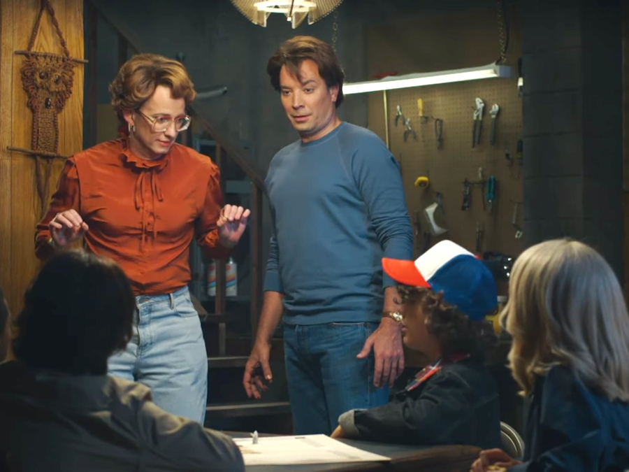 AD Miles as Barb and Jimmy Fallon as Steve from'Stranger Things.   'The Tonight Show with Jimmy Fallon'/NBC YouTube