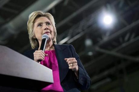 Democratic presidential nominee Hillary Clinton speaks during a voter registration rally at the University of South Florida