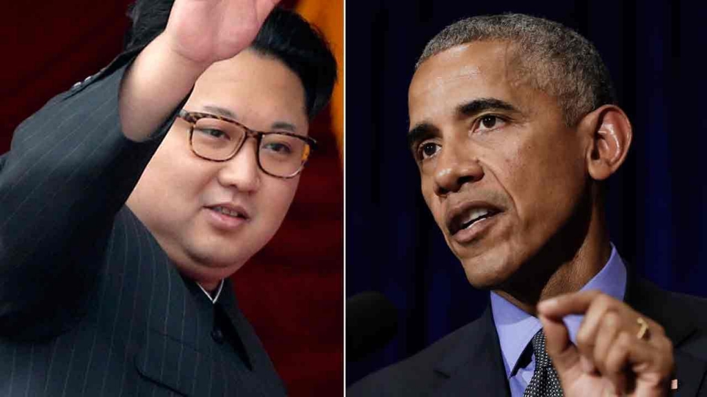 A split image of North Korean leader Kim Jong Un and President Barack Obama