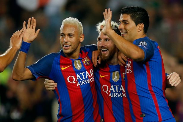 AP

Luis Suarez is delighted to enjoy playing again with Lionel Messi and Neymar