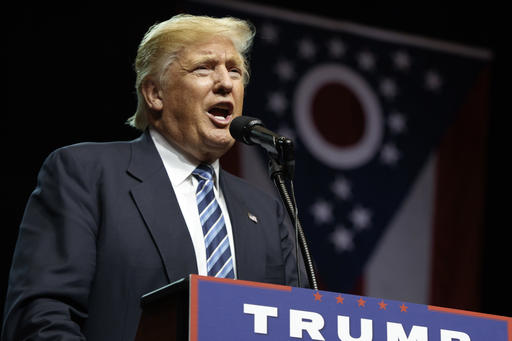 Republican presidential candidate Donald Trump speaks during a rally Wednesday Sept. 14 2016 in Canton Ohio