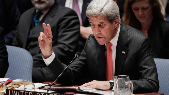 APU.S. Secretary of State John Kerry speaks during a Security Council meeting Wednesday Sept. 21 2016 at U.N. headquarters