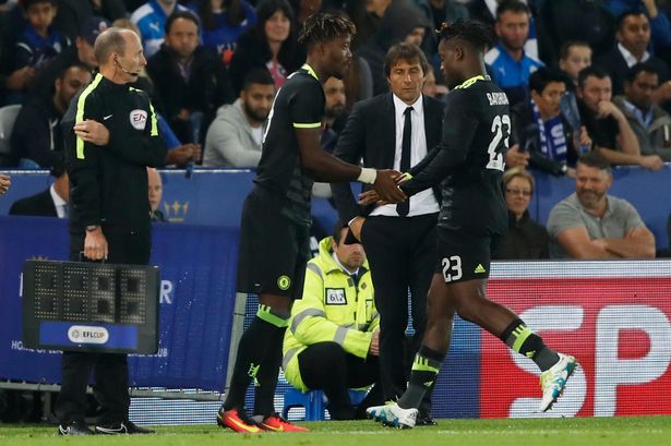 Nathaniel Chalobah comes on as a substitute to replace Michy Batshuayi