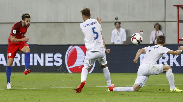 Adam Lallana scored his first international goal for England