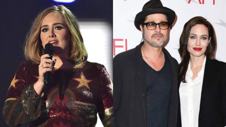 Adele dedicates show to Brad and Angelina split