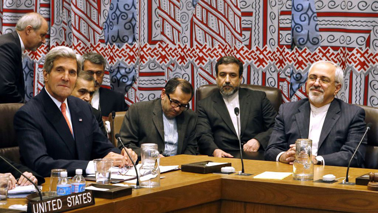 Secretary of State John Kerry meets with Iranian Foreign Minister Mohammad Javad Zarif at the United Nations in September 2013