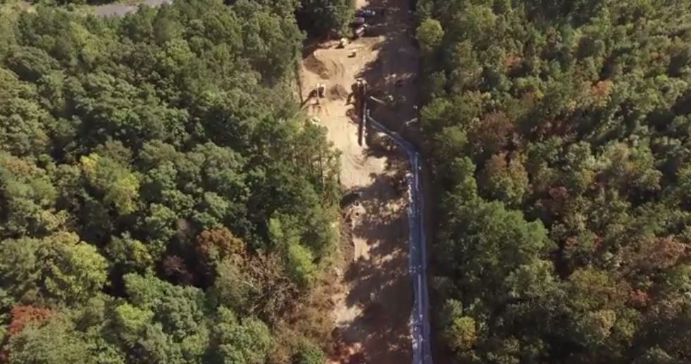 Aerial image of bypass construction on Line 1. Source Colonial Pipeline