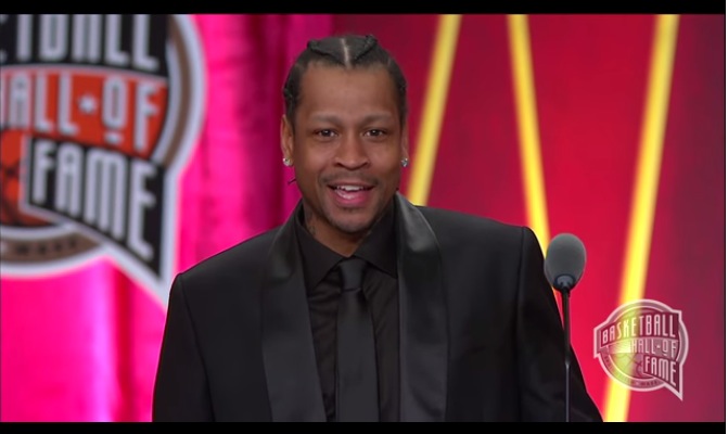 Allen Iverson giving his Hall of Fame Induction speech Sept. 9 2016 Springfield Mass