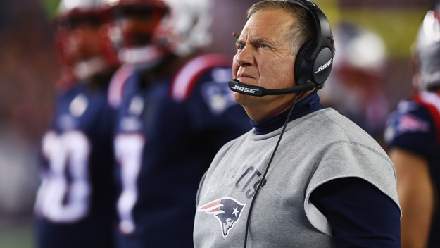 FOXBORO MA- SEPTEMBER 22 Head coach Bill Belichick of the New England Patriots looks on during the first half against the Houston Texans at Gillette Stadium