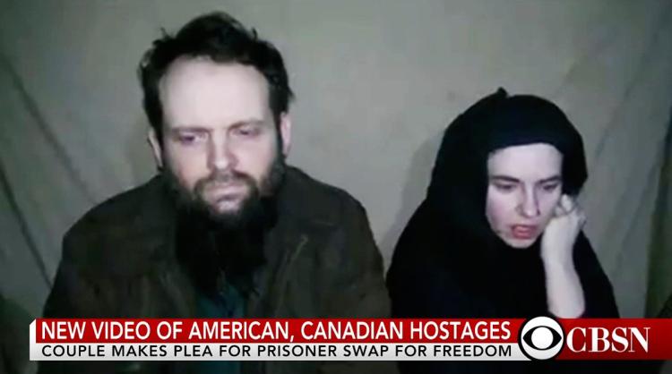 American Caitlan Coleman and her Canadian husband Joshua Boyle who are being held hostage by the Taliban