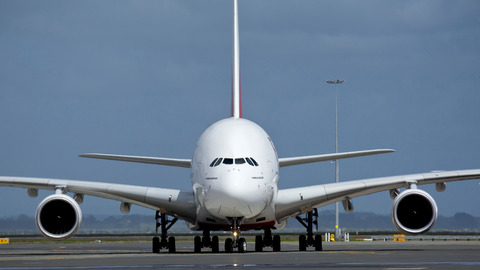 An Emirates A380 super jumbo at Auckland Airport. The airline will use more of the planes to New Zealand from October