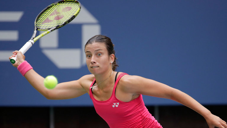 Anastasija Sevastova was troubled by an ankle injury in her defeat to Wozniacki