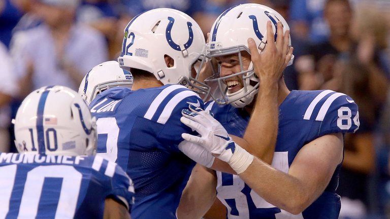 Andrew Luck combined with tight end Jack Doyle for two touchdowns and big fantasy numbers